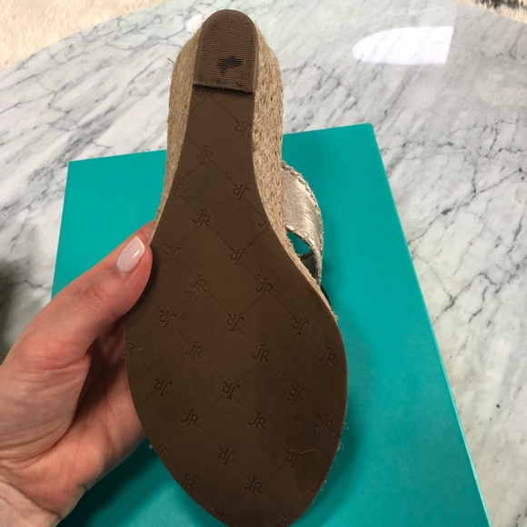 Jack Rogers Marbella Wedge Platinum Size 9 - Picture 4 of 6
